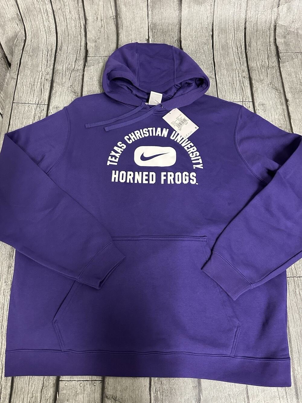 NWT Men’s Nike TCU Horned Frogs Club Fleece Hoodie Purple XXL 2XL Sweatshirt